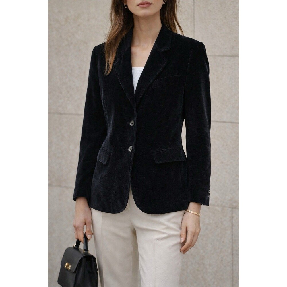 Tall And Terrific Vintage Black Velvet  70”s Blazer Size 10 Capsule Lux